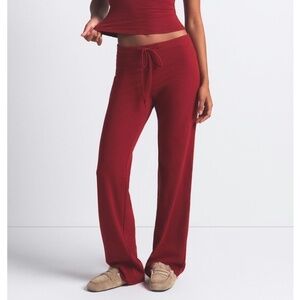 SKIMS Brick Cotton Jersey Straight Leg Lounge Pants